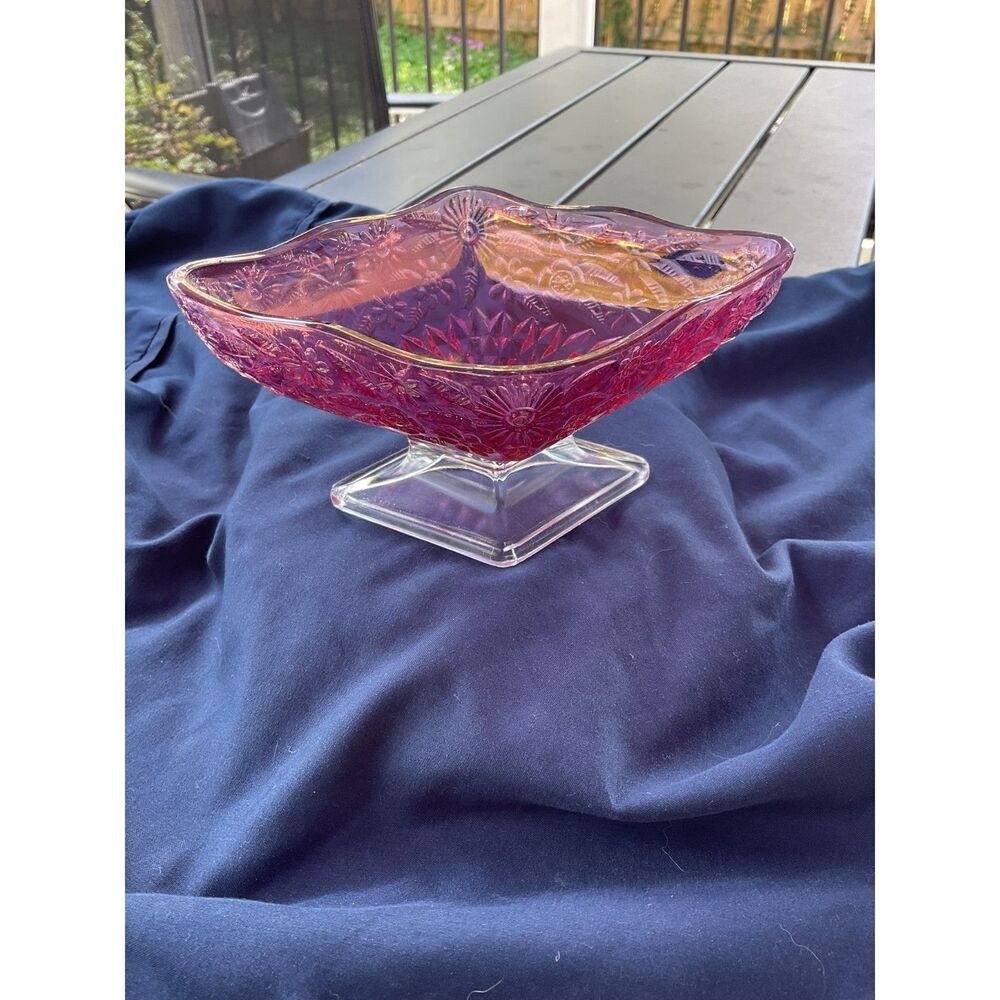 Vintage Pressed Glass Candy Dish